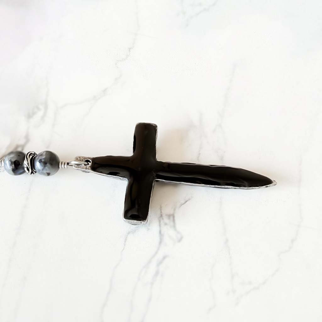 Broken Oath Beaded Rosary Necklace