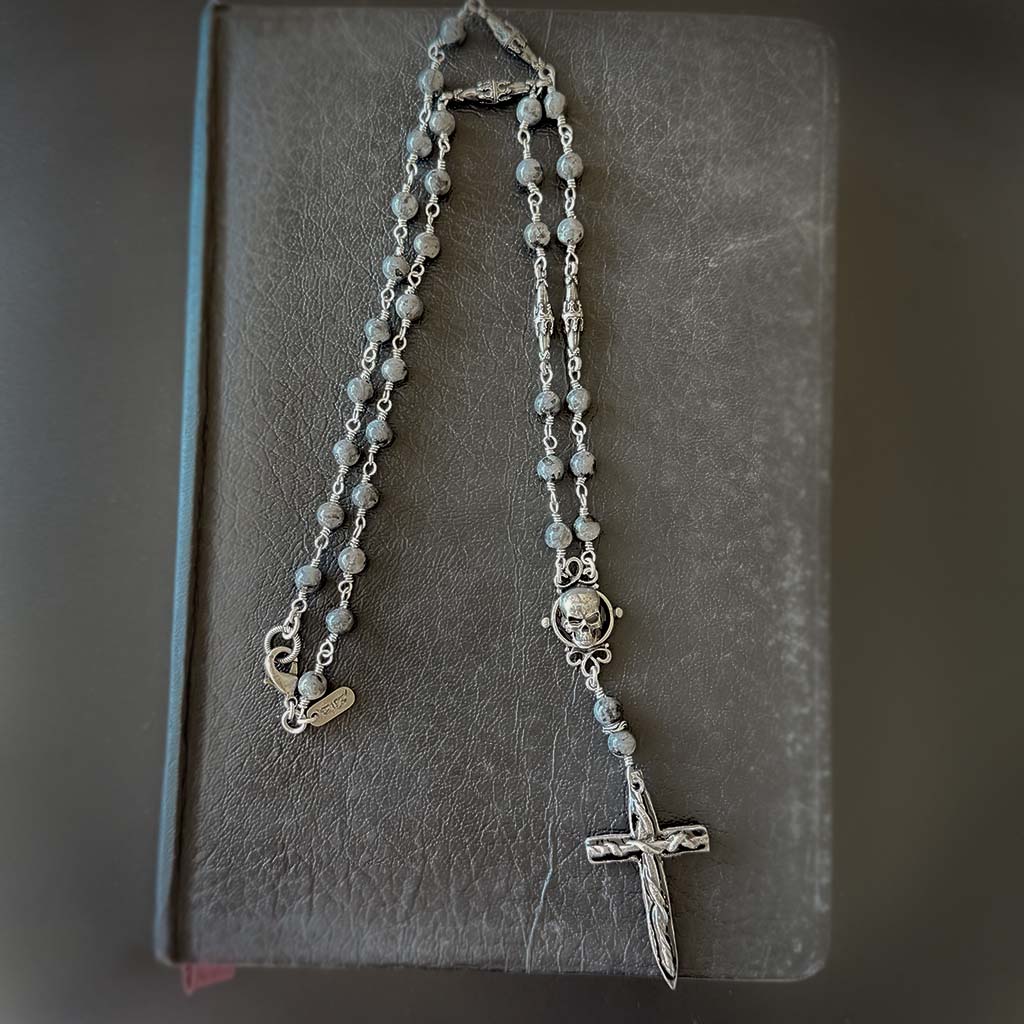 Broken Oath Beaded Rosary Necklace