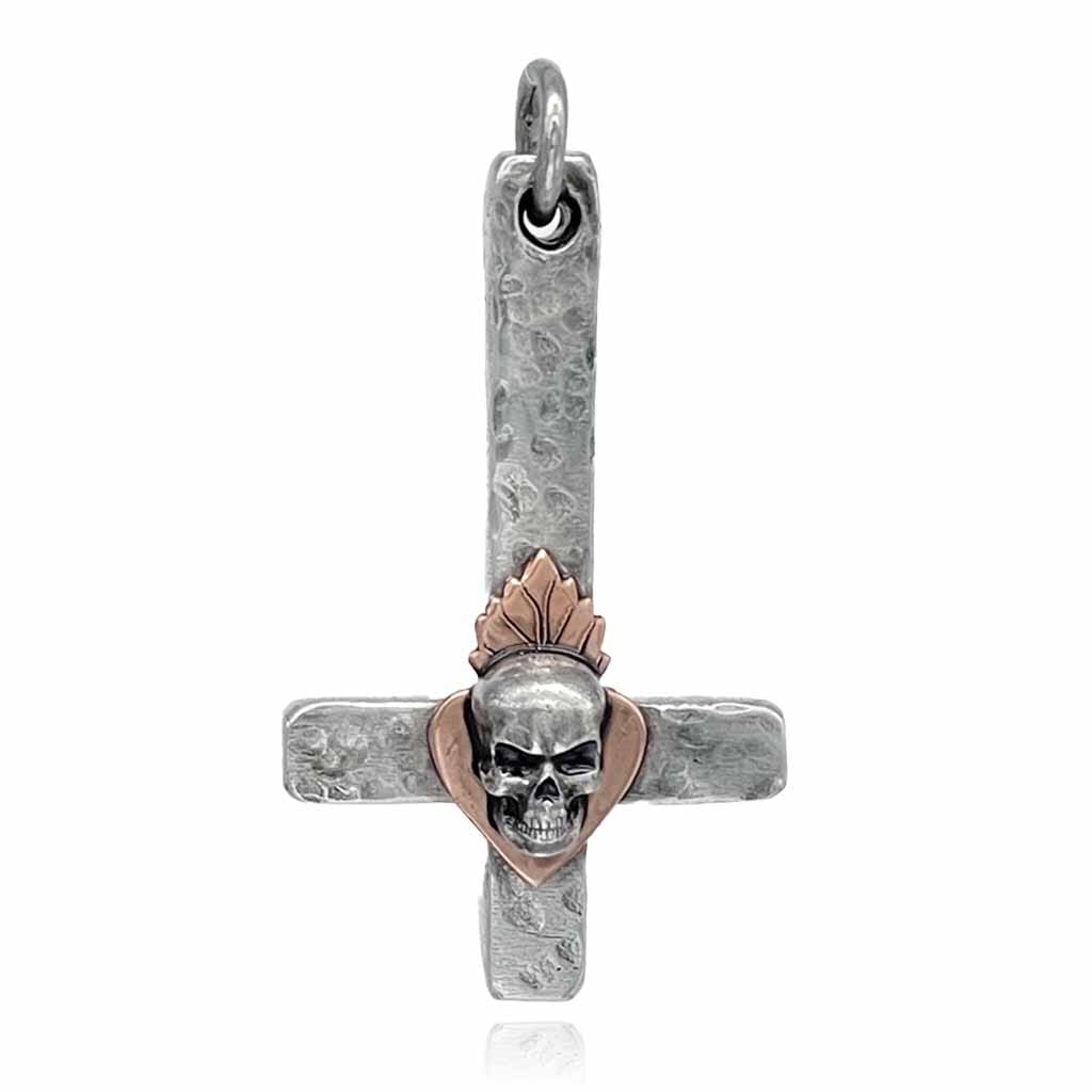 Bold & Inverted Skull Cross Pendant. Rock n' Roll Jewelry for Rebels