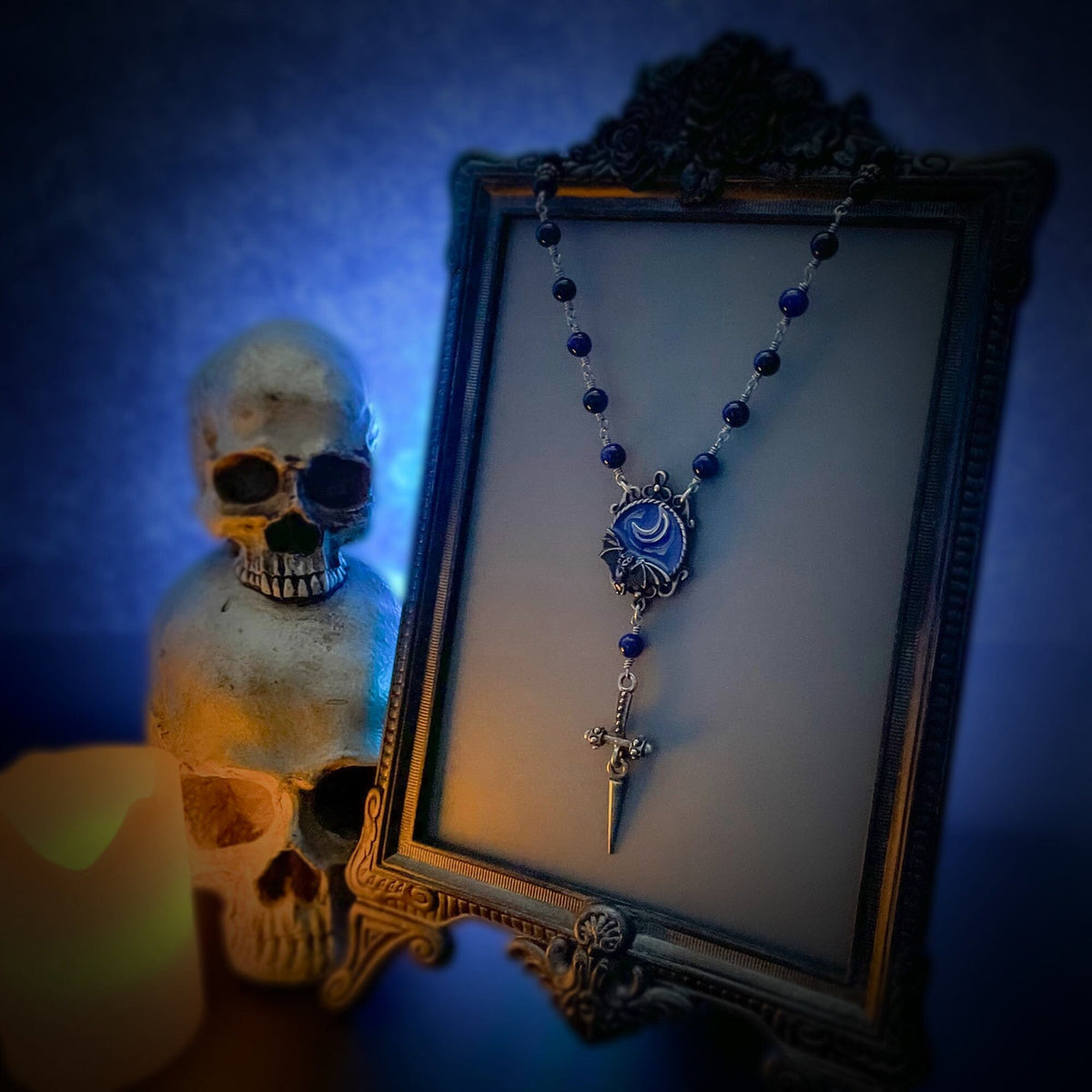 sacred rocker rock necklace (blue) – olivia moray