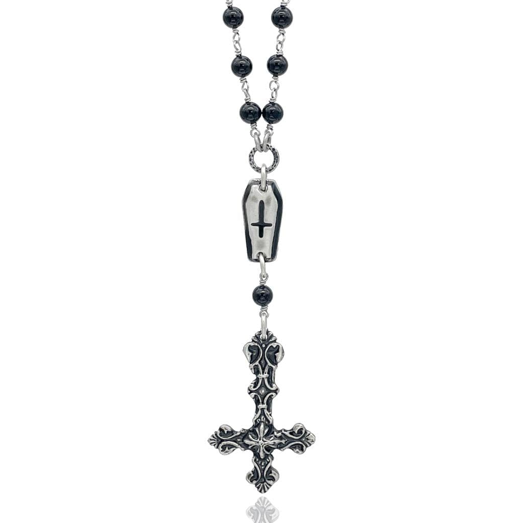 Gothic beaded rosary necklace for men or women by Rock My Wings