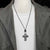 Rocker jewelry for men – Memento Mori Skull Cross Pendant by Rock My Wings.