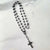black beaded rosary necklace - skull jewelry for men and women