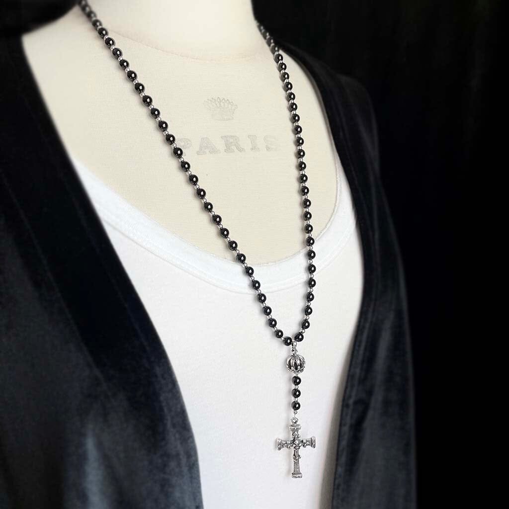 black rosary necklace for women
