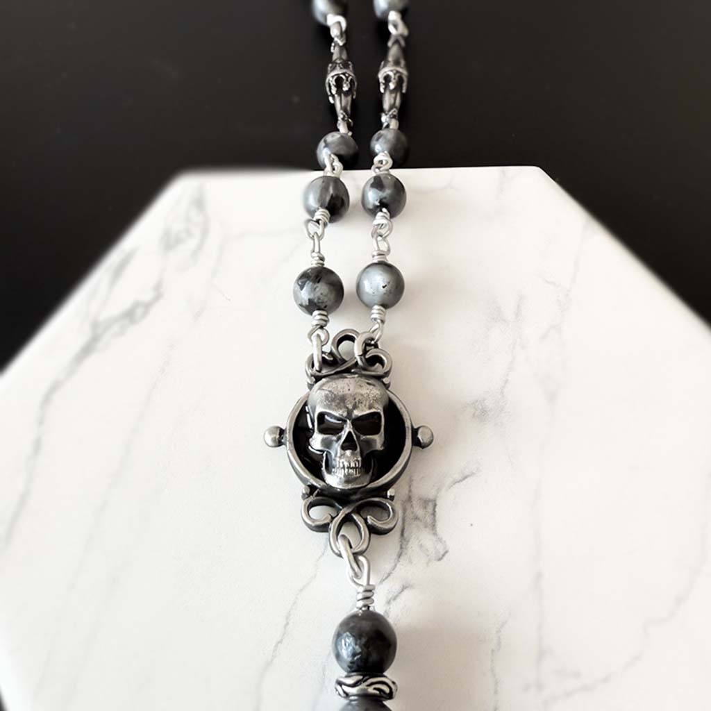 Broken Oath Beaded Rosary Necklace