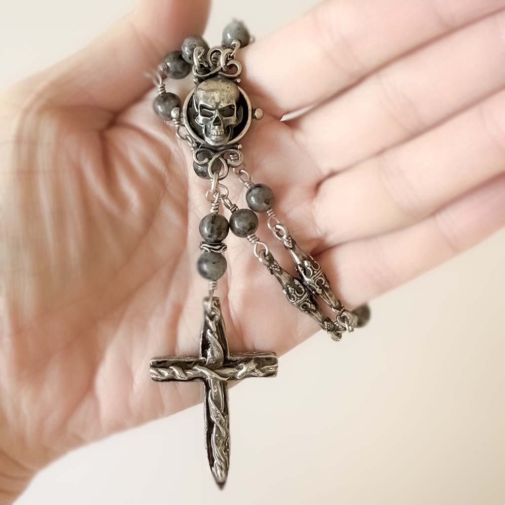 Broken Oath Beaded Rosary Necklace
