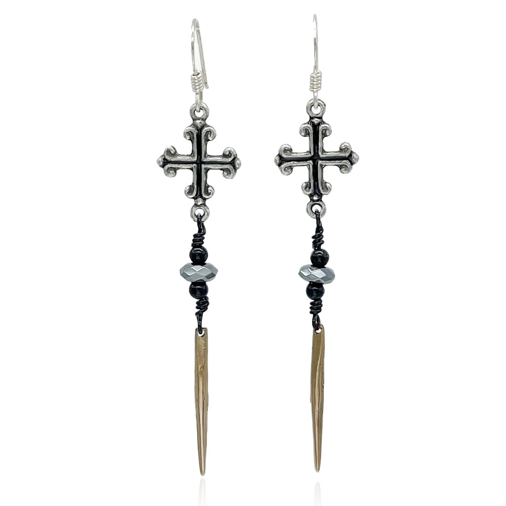Cross and Spike Edgy earrings for women