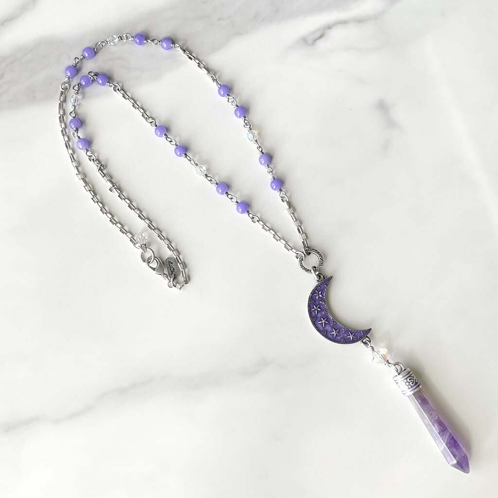 Moon Crystal Necklace for Women - Rosary Necklace