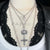 Double layer rosary necklace for women - pink beaded chain