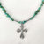boho necklace for women - turquoise cross necklace