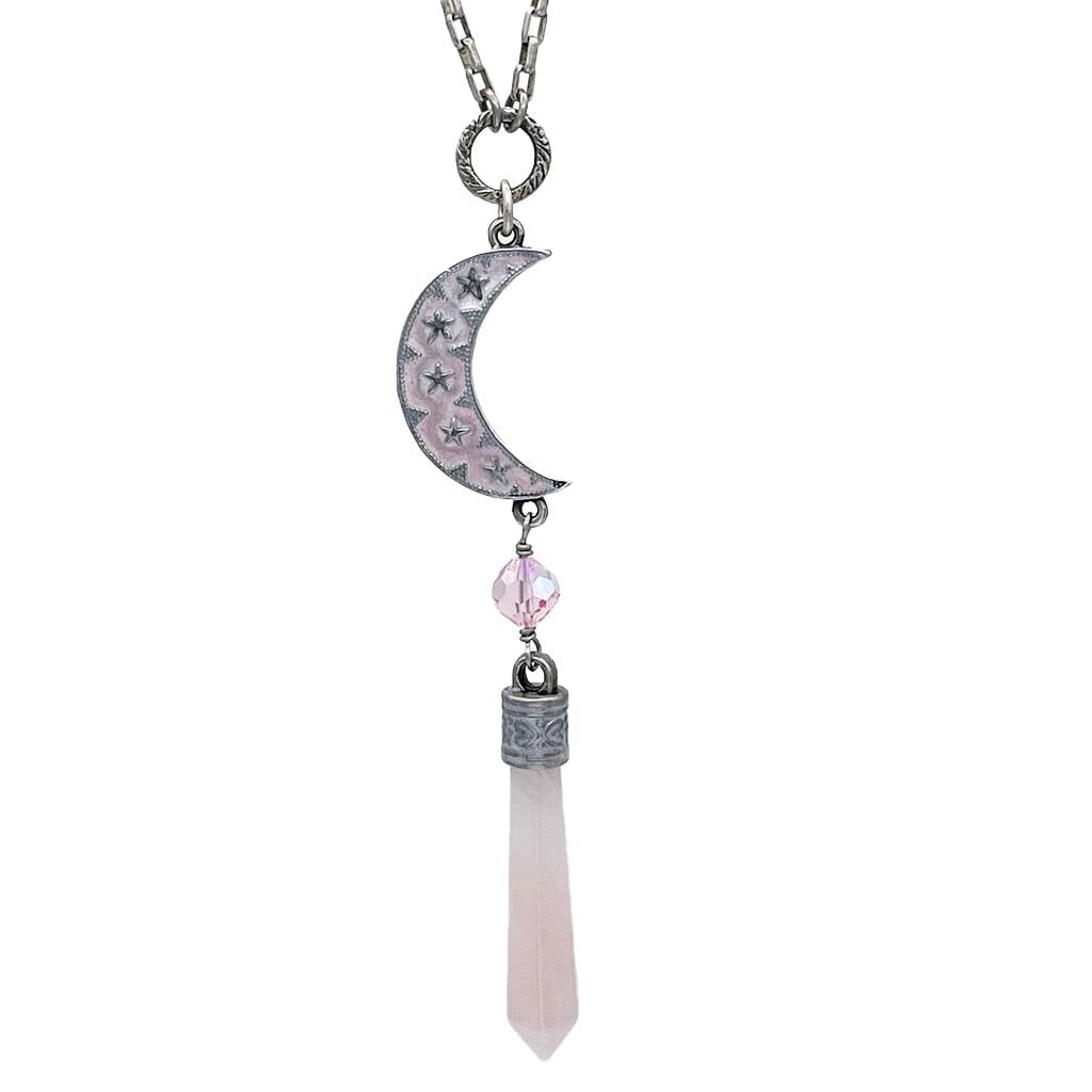 Pink Moon Rosary Necklace for Women
