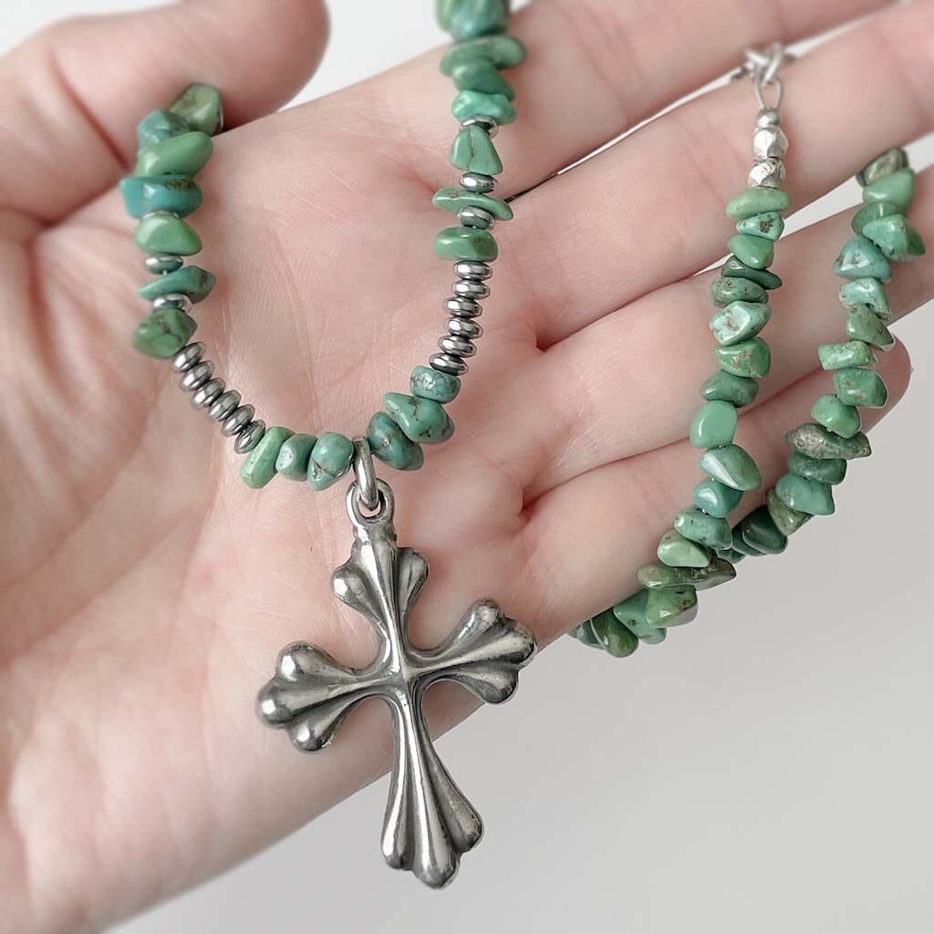 turquoise cross necklace for women - Rock My Wings