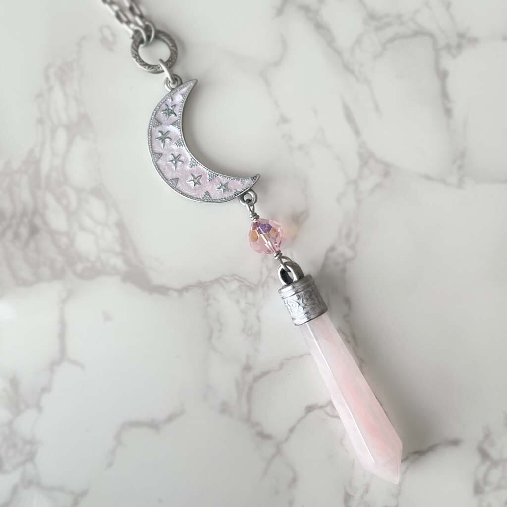 Celestial Pink Moon Rosary for Women