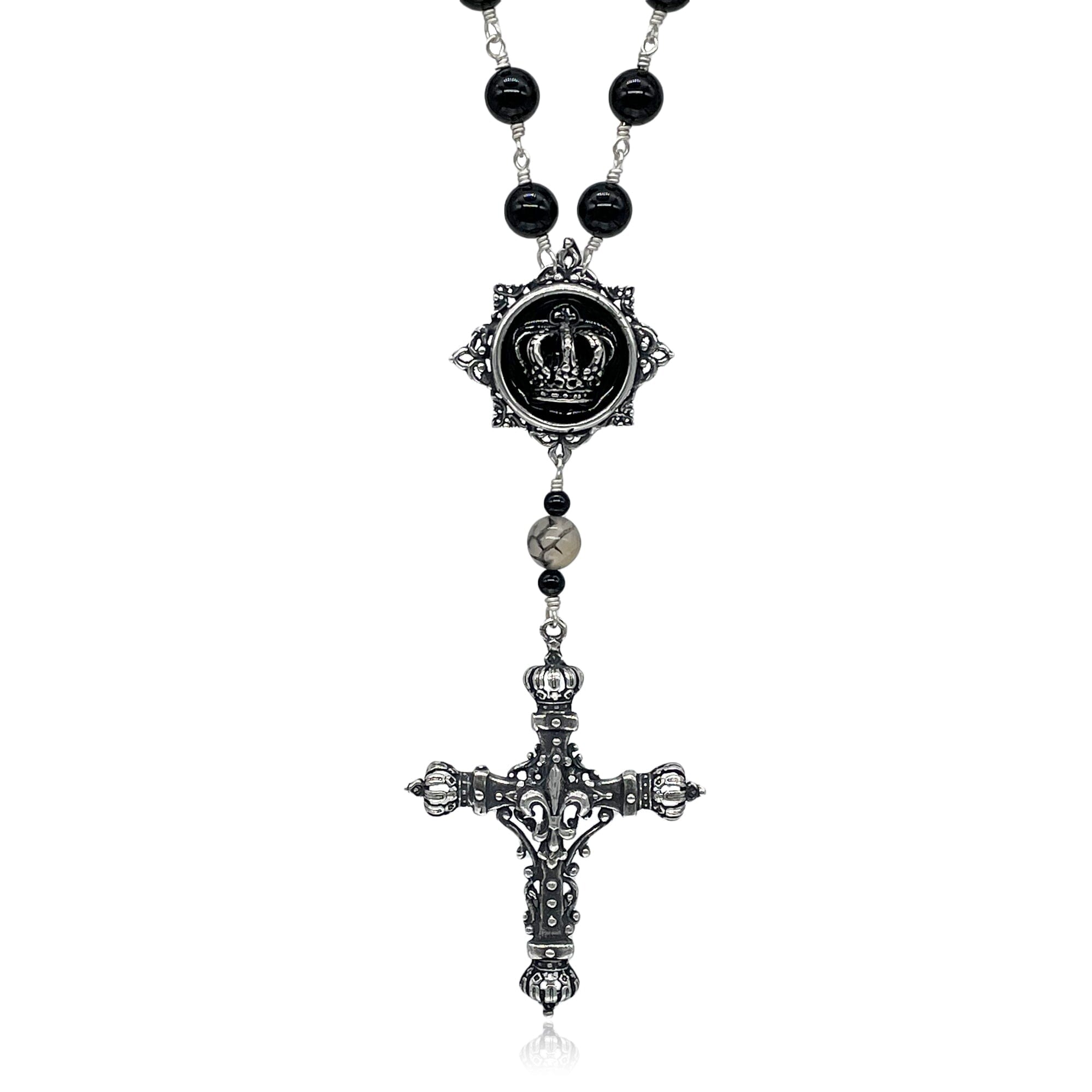 Rock Royalty Beaded Rosary Style Necklace for Men by Rock My Wings