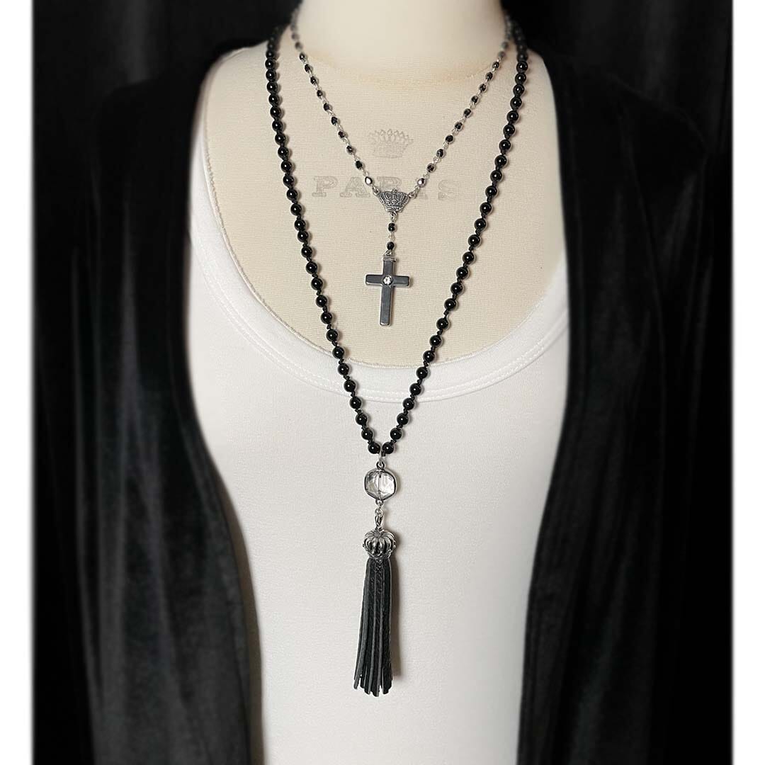 Short Rosary Style Necklace by Rock my Wings