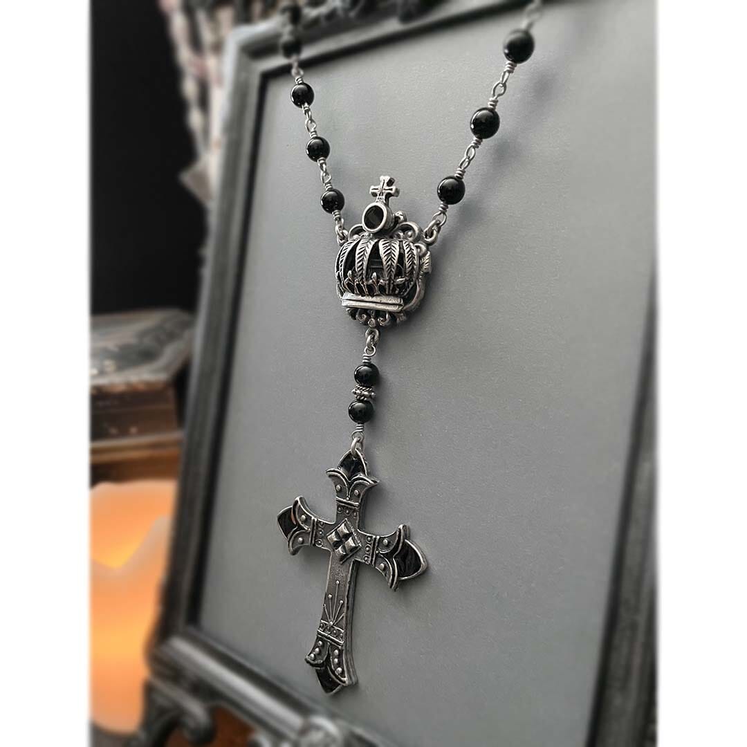 rosary style necklace for women by rock my wings