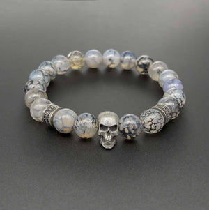 Fearless Skull Dragon Vein 10mm Gemstone Bracelet