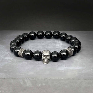 Fearless Skull Onyx 10mm Gemstone Bracelet
