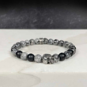 Sinister Skull Gemstone Bracelet for Men or Women by Rock My Wings