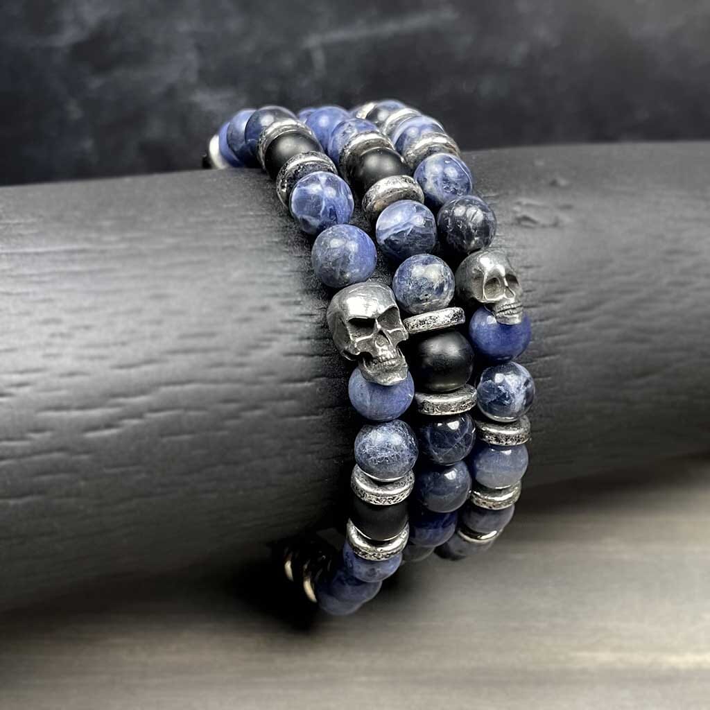 Sky Blue(Stone) Mens Silver Gemstone Bracelet, For Used To Wear In Hand,  Size: 3.5 Inch (dia.) at Rs 75/gram in Ghatal