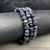 Blue skull gemstone bracelet for men or women by Rock my Wings