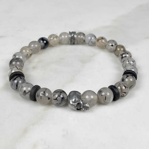 Skull Dragon Vein Gemstone Bracelet