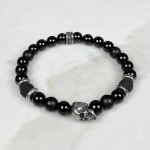 Sinister Skull Onyx Gemstone Bracelet