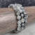 Sinister Skull Cloudy Quartz Gemstone Bracelet