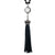 rebel crown and fringe beaded necklace with onyx beads