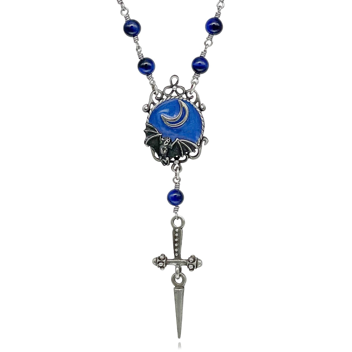 Twilight Bat Rosary Necklace