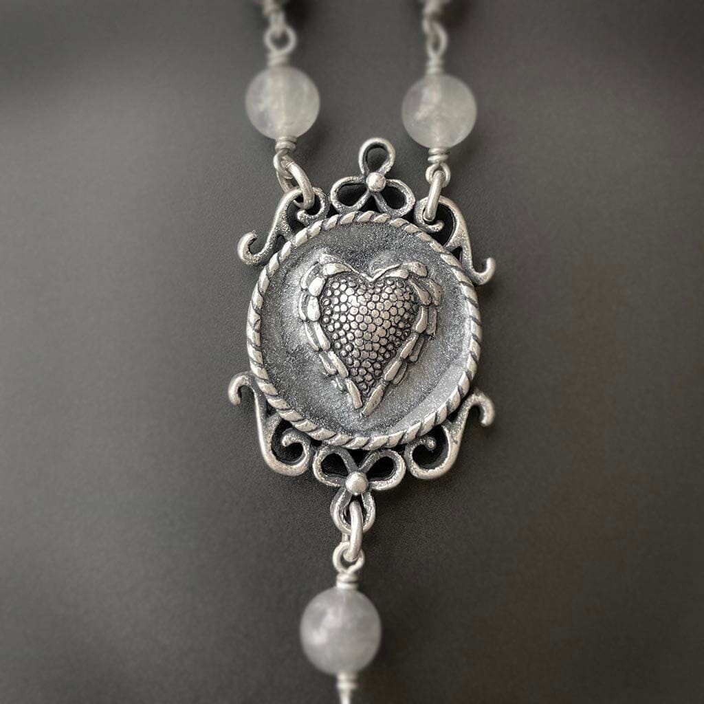 Mystic Gray Rosary Necklace