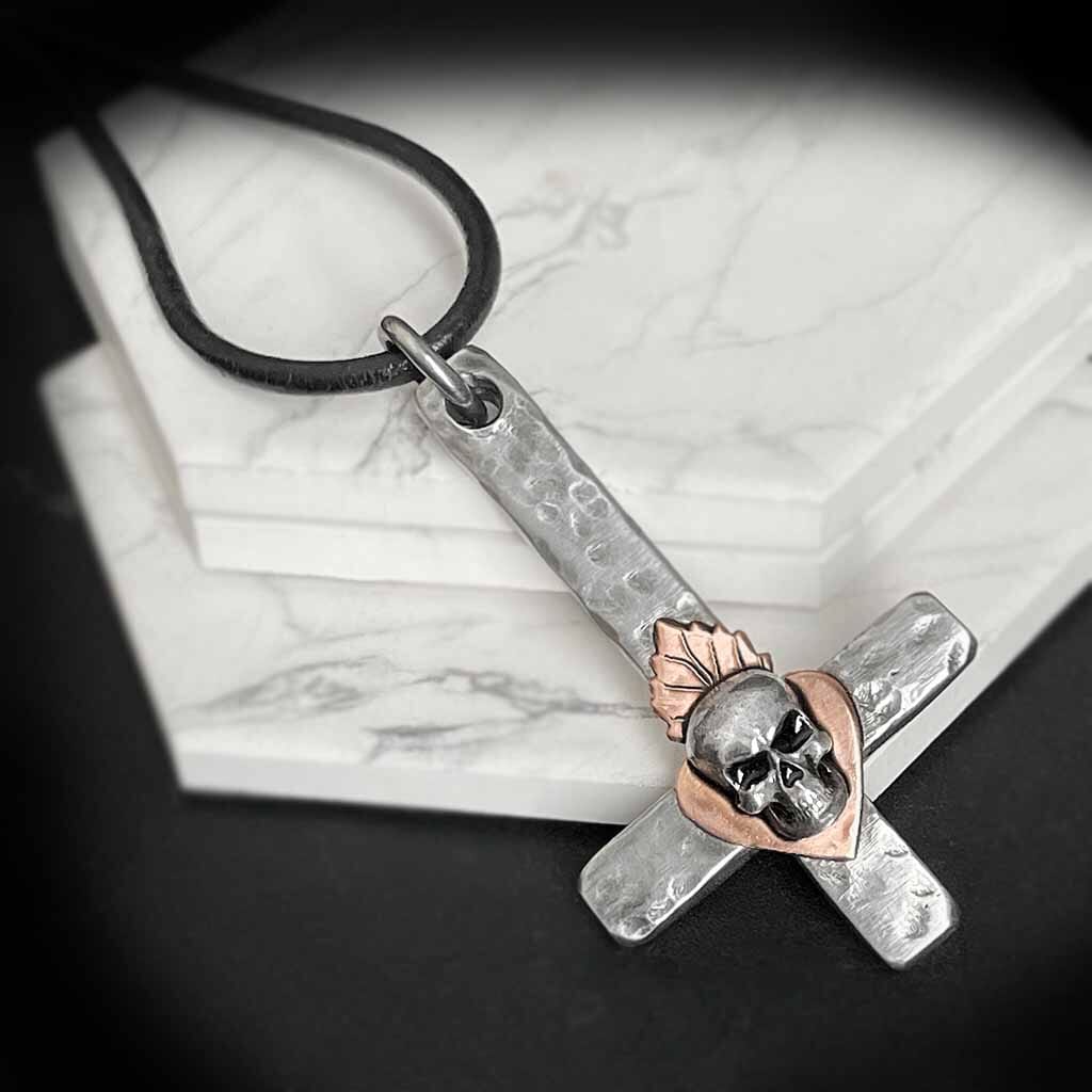 Rock My Wings. Inverted Skull Cross Pendant. Embrace Your Dark Side