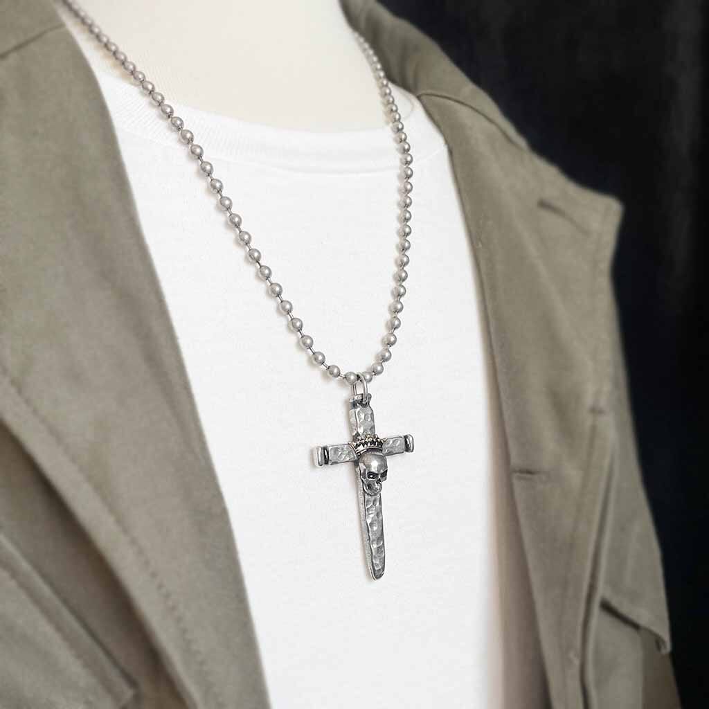 Bold Skull Cross Necklace by Rock my Wings