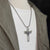 Black heart cross pendant for men by rock my wings
