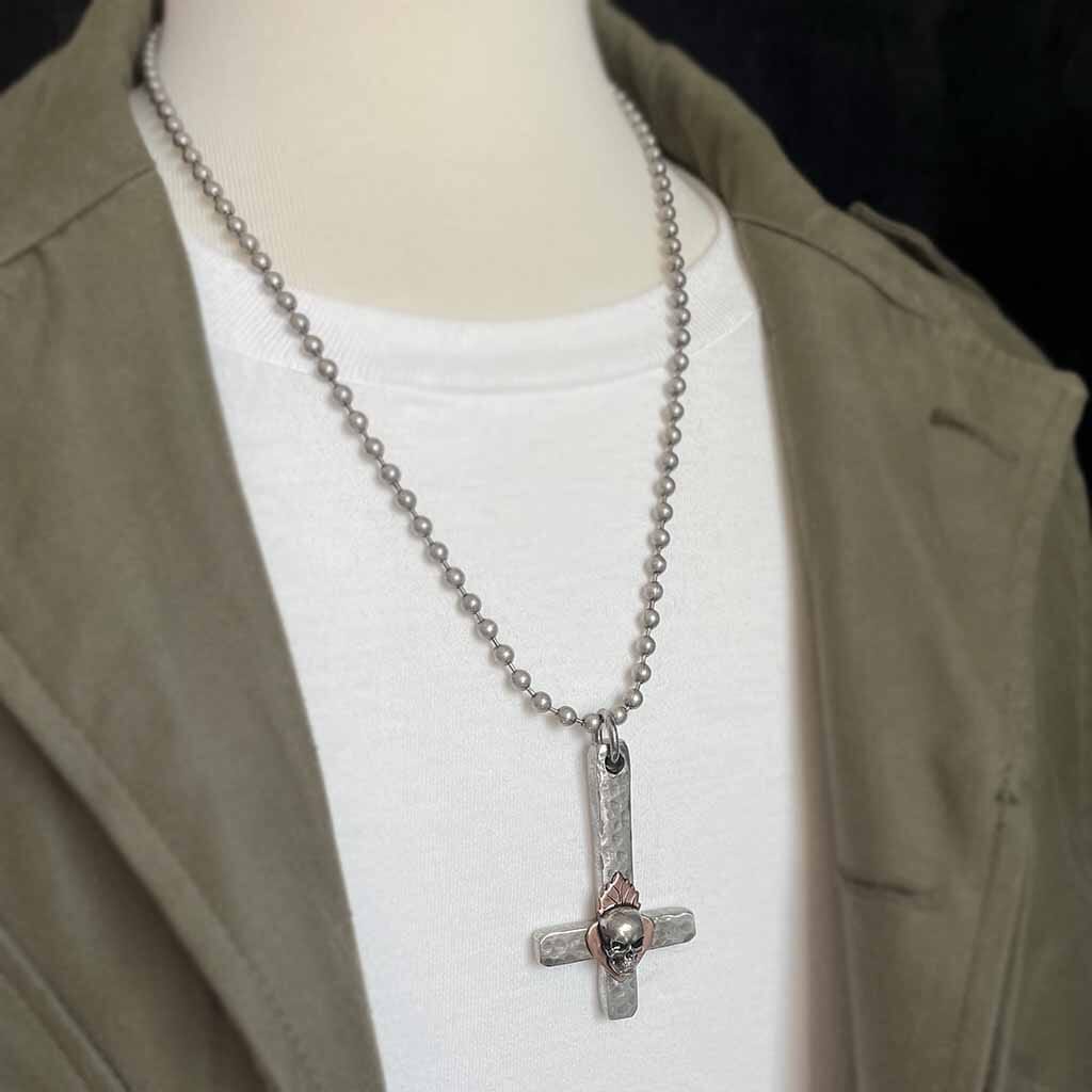 Rock My Wings. Inverted Skull Cross Pendant for men. Fuel Your Inner Rockstar.