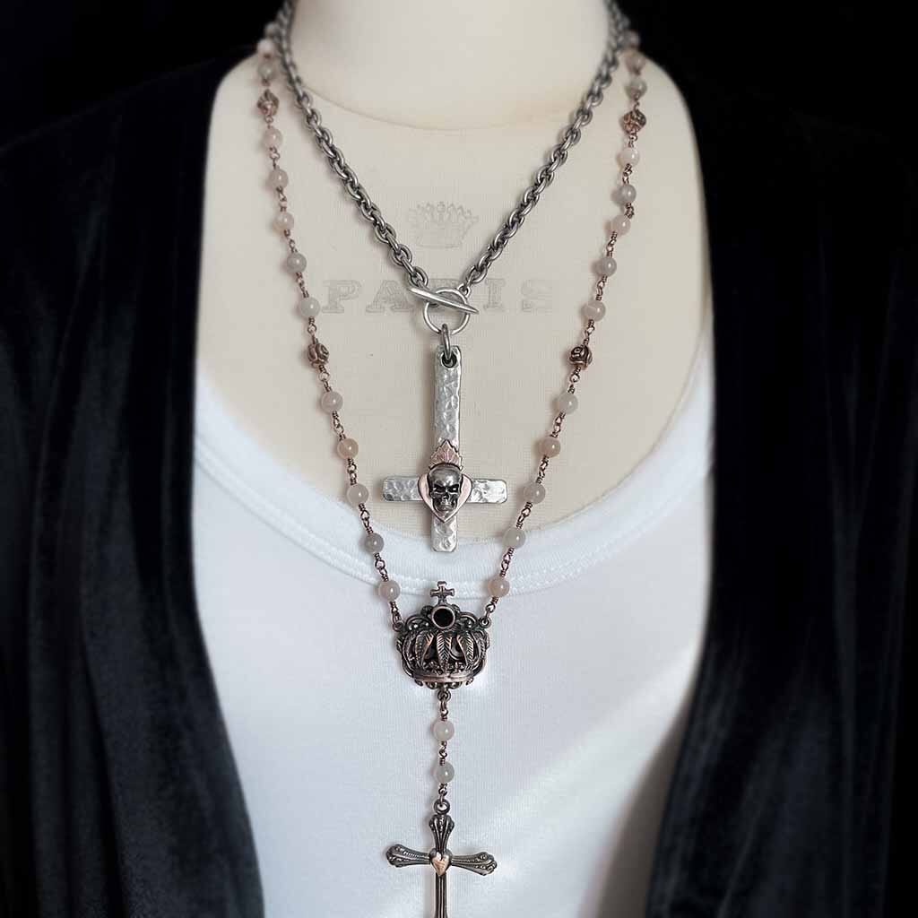 Rock Out in Style. Inverted Skull Cross Pendant for Women,  Makes a Powerful Statement
