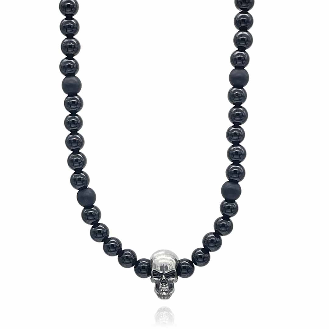 Beaded necklace for men. Rocker Jewelry for men.