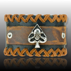 Rock My Wings Ace of Spades Leather Cuff