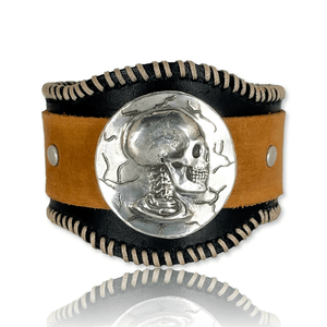 Cracked Skull Leather Cuff