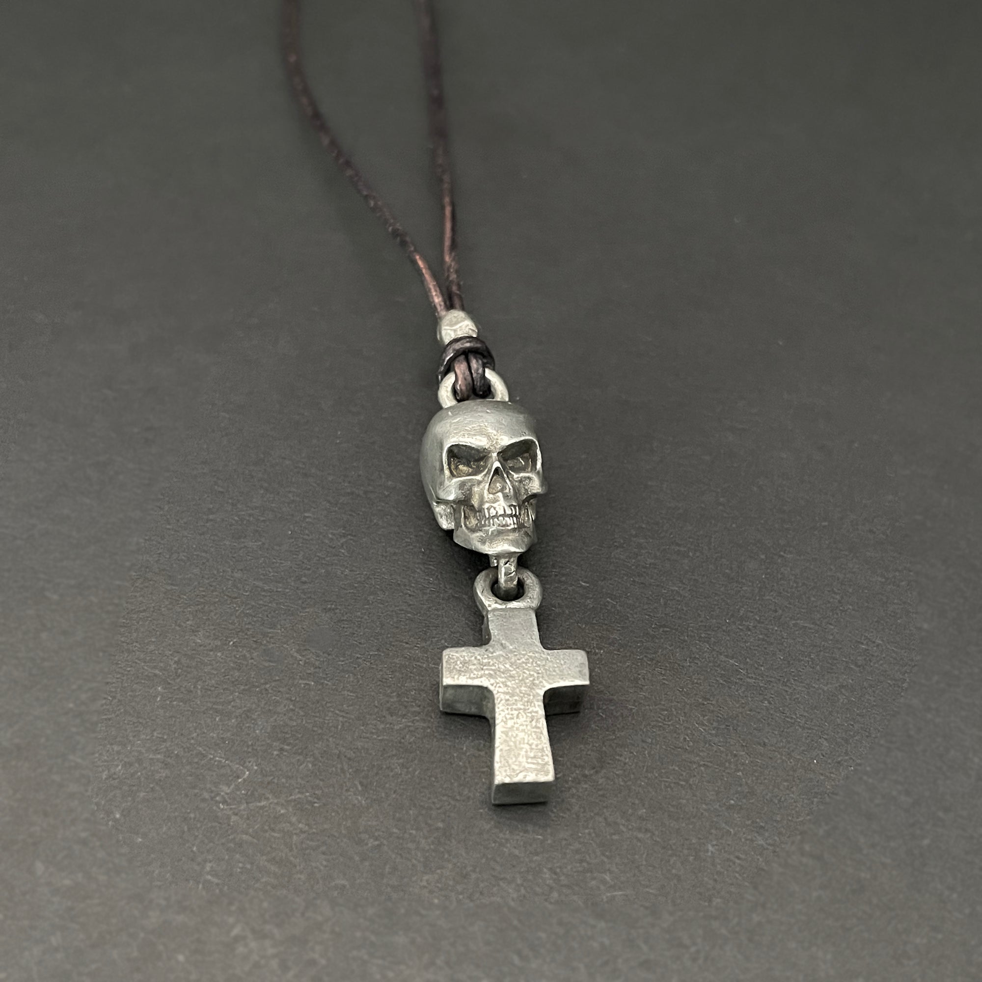 Fierce Skull and Cross Leather Necklace