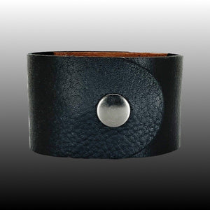 Black and Copper Leather Cuff