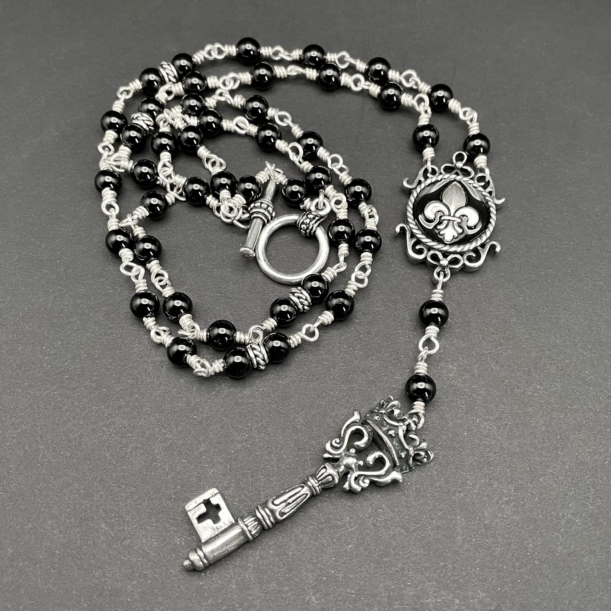 Gothic Ankh and Pentagram Rosary Long Necklace – ROCK 'N DOLL