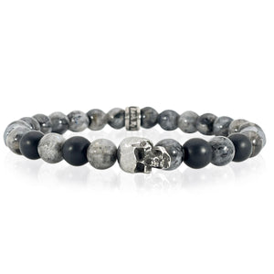 Grey and black sinister skull bracelet by Rock My Wings