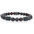 Red and black minimalist gemstone bracelet for men