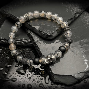 Sinister Skull Gemstone Bracelet Dragon Vein by Rock my Wings