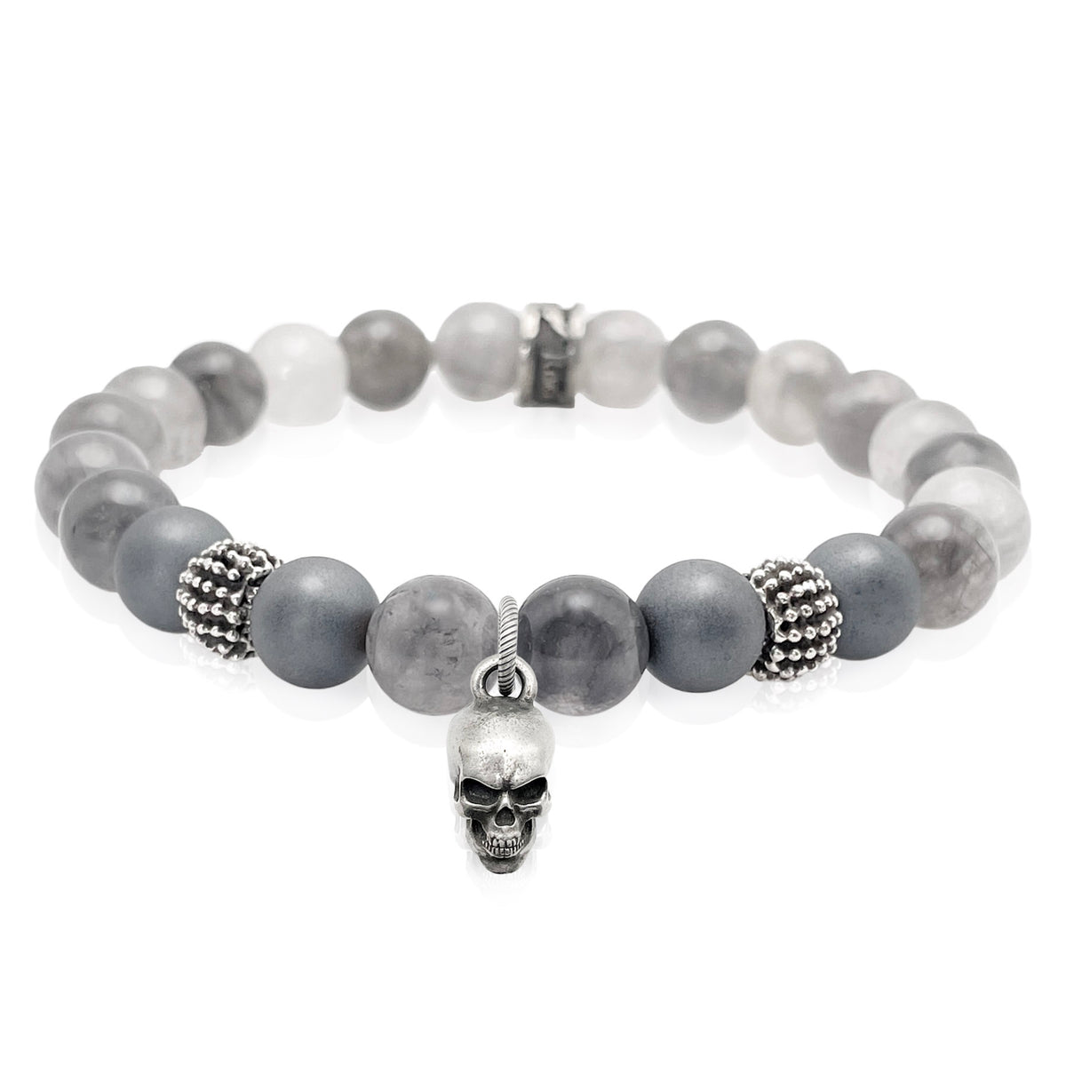 Skull Charm Quartz Gemstone Bracelet