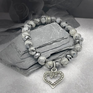 women's heart gemstone bracelet by rock my wings