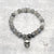 Quartz gemstone skull charm bracelet by Rock my Wings