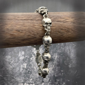 bold skull link bracelet for men or women by rock my wings