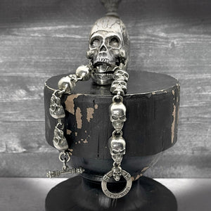 bold skull link bracelet for men by rock my wings
